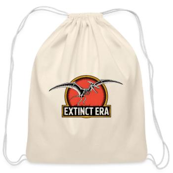 Prehistoric Pterosaur Extinction Logo - Cotton Drawstring Bag - natural - Front