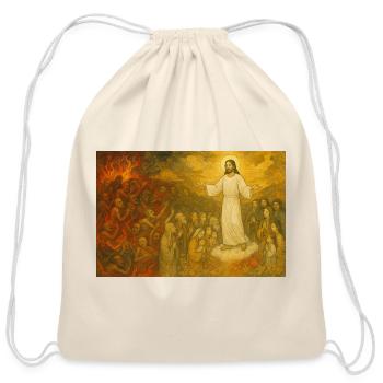 Resurrected Jesus with Enthralled Disciples - Cotton Drawstring Bag - natural - Front