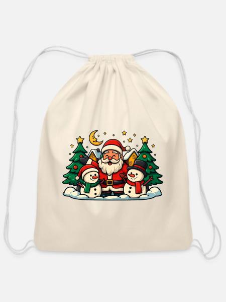 DISEÑO_NAVIDEÑO - Cotton Drawstring Bag - natural