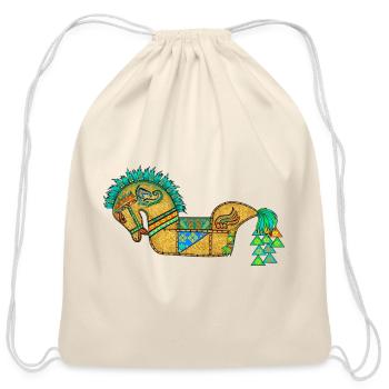 Woven Spirit Horse - Cotton Drawstring Bag - natural - Front