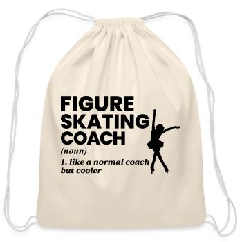 Figure Skating Ice Skater Skate Dance Coach - Cotton Drawstring Bag - natural - Front