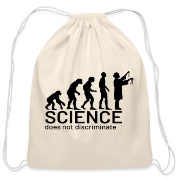 Evolution of Science (does not discriminate) - Cotton Drawstring Bag - natural - Front