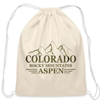 Aspen Colorado ski resort - Cotton Drawstring Bag - natural - Front