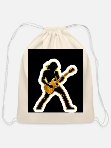 Rockstar Sticker - Cotton Drawstring Bag - natural