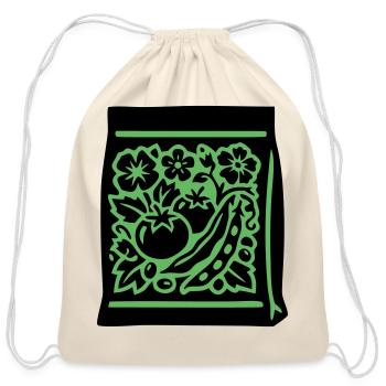  Seed Packet Tomatoes Veggies - Cotton Drawstring Bag - natural - Front