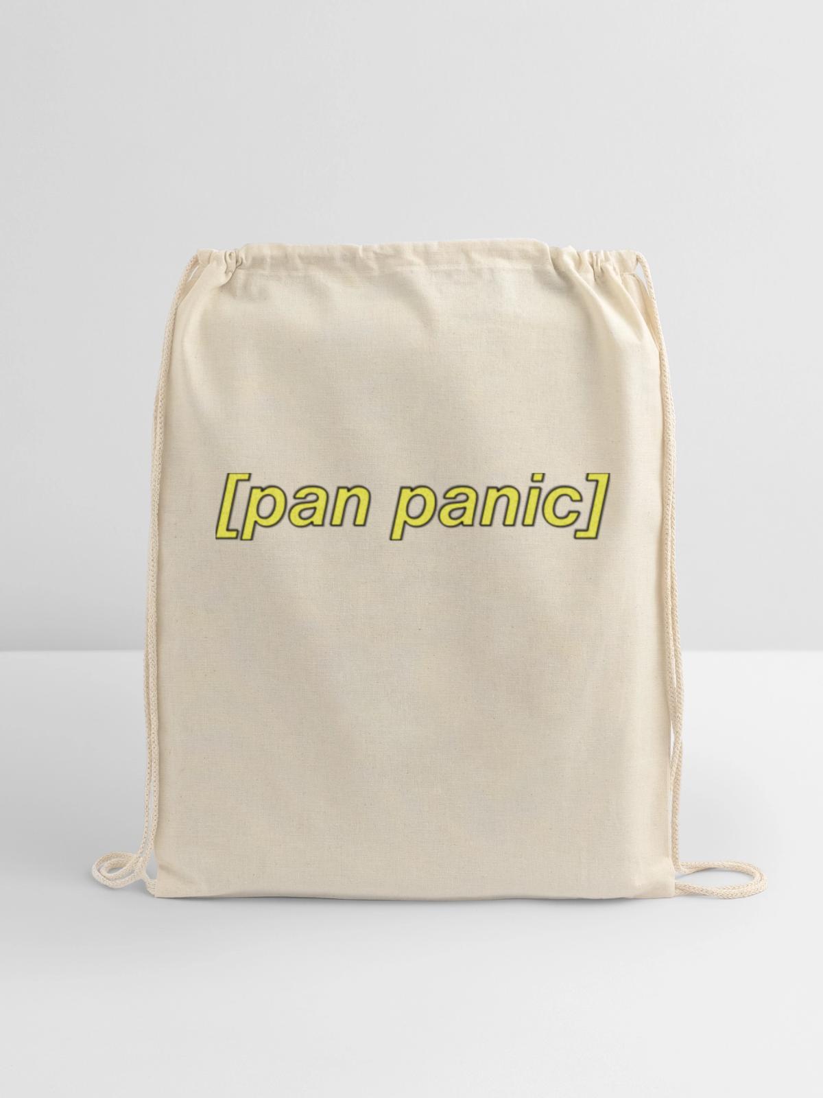 Pan Panic Subtitles - Cotton Drawstring Bag - natural - Front