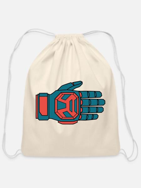 Secure Downhill Glove BMX Rider - Cotton Drawstring Bag - natural