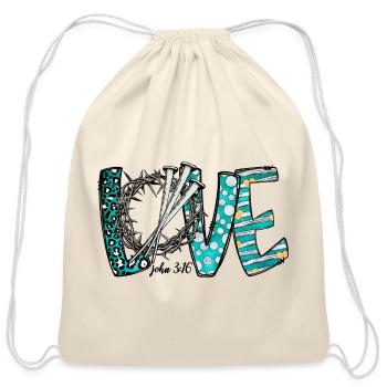 Love John - Cotton Drawstring Bag - natural - Front