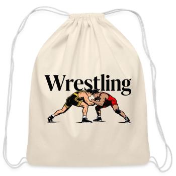 wrestling - Cotton Drawstring Bag - natural - Front