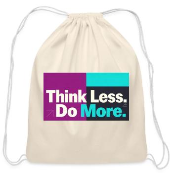 Think Less Do More Neon Split - Cotton Drawstring Bag - natural - Front