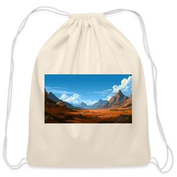 Crimson Desert Canyon Vista - Cotton Drawstring Bag - natural - Front