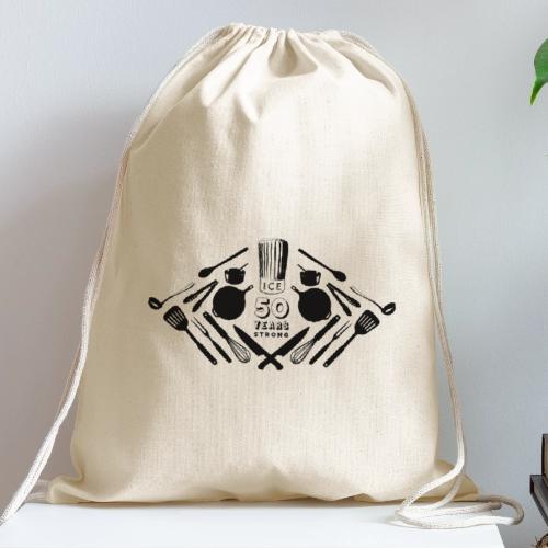 50th Anniversary Utensils - Black - Cotton Drawstring Bag