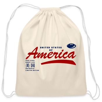 USA Lifestyle - Cotton Drawstring Bag - natural - Front