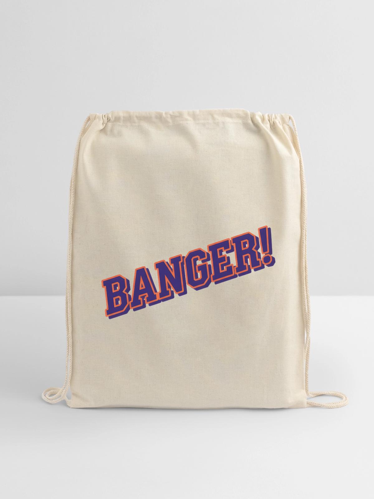 Banger purple orange - Cotton Drawstring Bag - natural - Front
