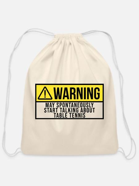 Table Tennis - Cotton Drawstring Bag - natural