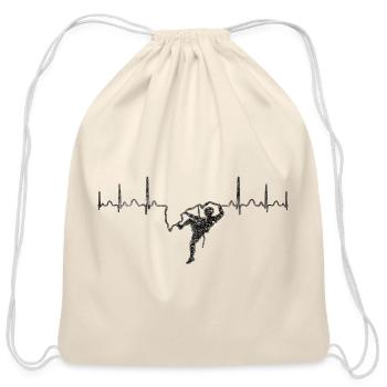Pulse Kick silhouette - Cotton Drawstring Bag - natural - Front