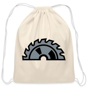 Circular Saw Blade Half Logo - Cotton Drawstring Bag - natural - Front