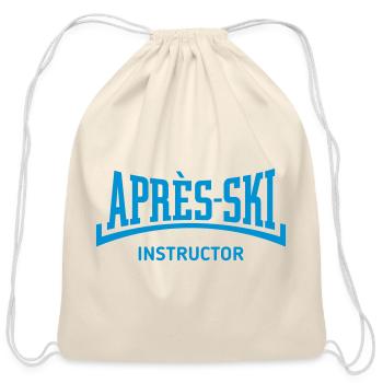 Après-Ski Instructor (Apres Ski / Concave / Blue) - Cotton Drawstring Bag - natural - Front