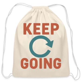 Keep Going Circular Arrow - Cotton Drawstring Bag - natural - Front