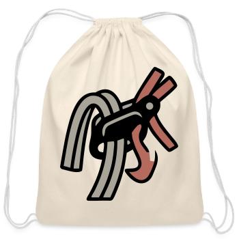 Belay Device Carabiner Rock Climbing Gym - Cotton Drawstring Bag - natural - Front