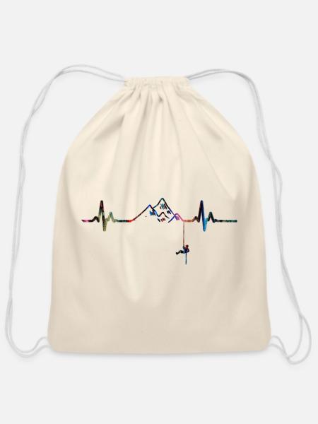 Vivid Pulse Skyline - Cotton Drawstring Bag - natural