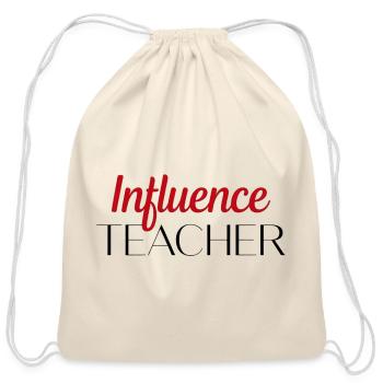 Retro Teacher Mode On School Graphic Classroom - Cotton Drawstring Bag - natural - Front