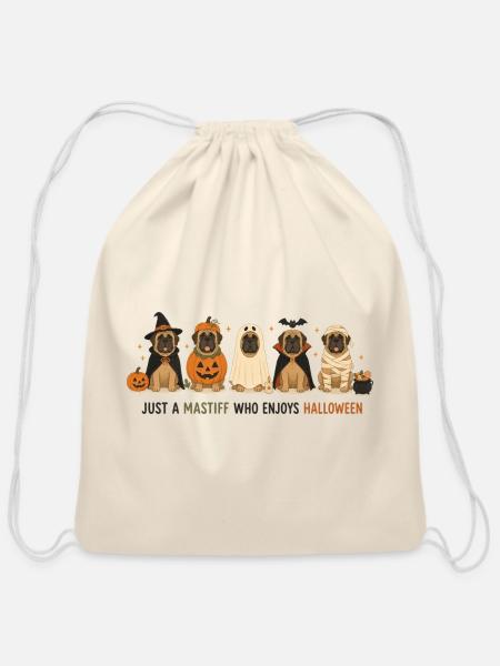 Mastiff Halloween Crew - Cotton Drawstring Bag - natural