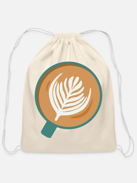 Latte Art - Cotton Drawstring Bag - natural