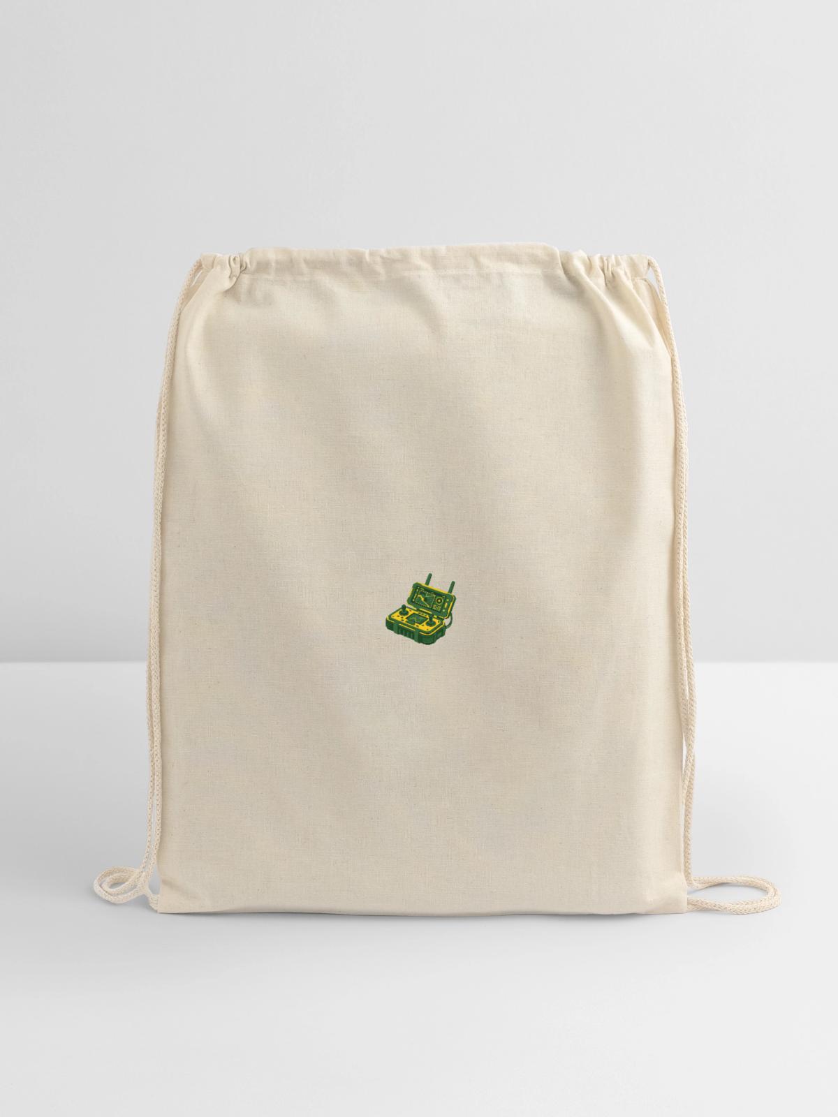Drone Remote Controller Logo - Cotton Drawstring Bag - natural - Front
