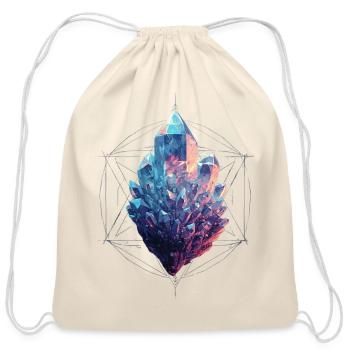 Crystal Prism in Geometric Frame - Cotton Drawstring Bag - natural - Front