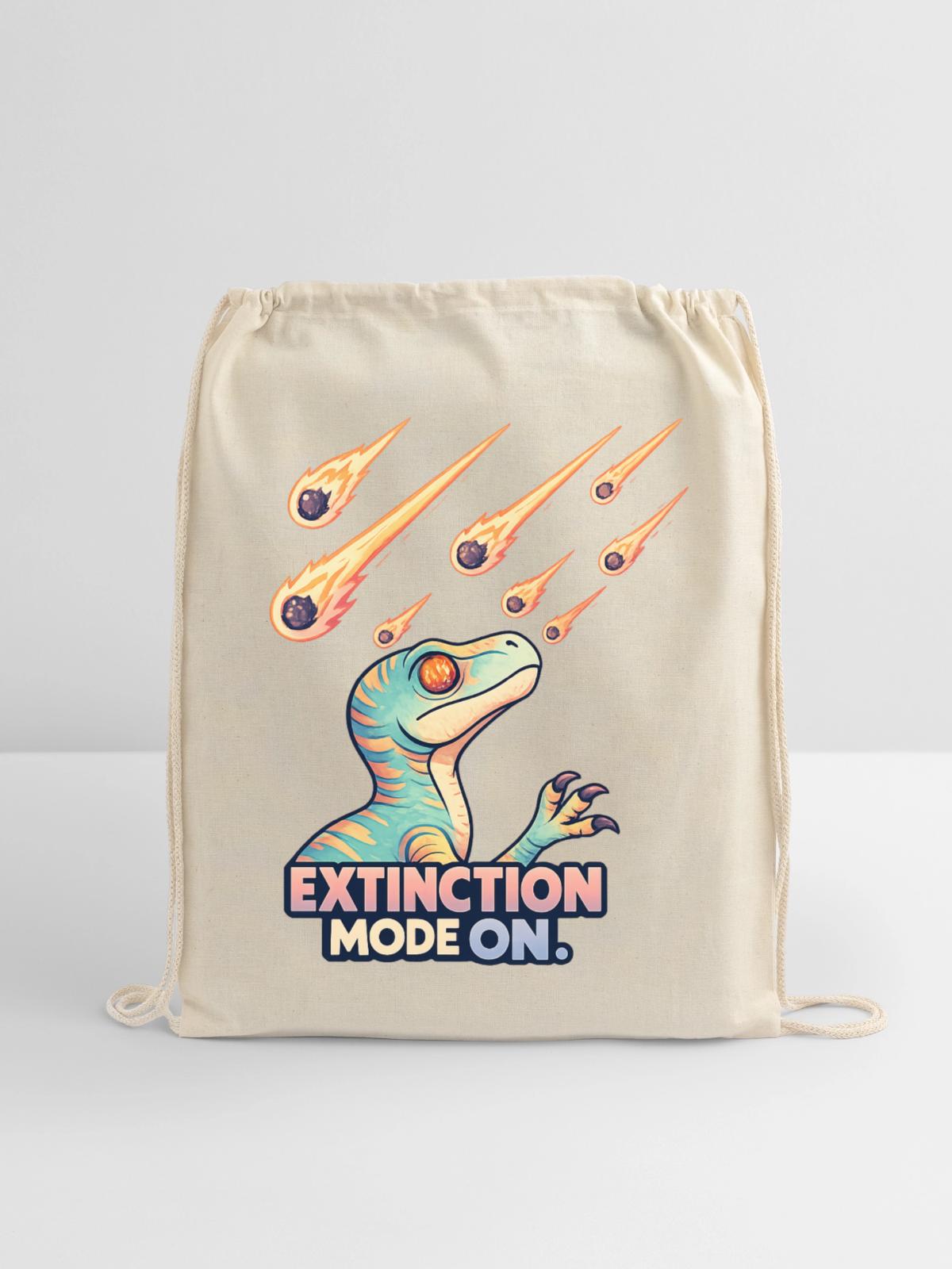 Extinction Meteor Dino - Cotton Drawstring Bag - natural - Front