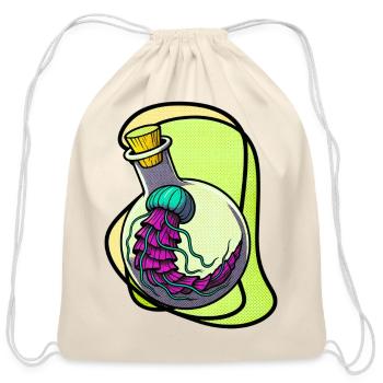 Neon Brain Bottle - Cotton Drawstring Bag - natural - Front