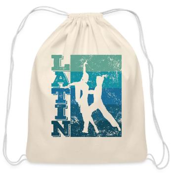 Latin Dance Couple Retro Dancer - Cotton Drawstring Bag - natural - Front