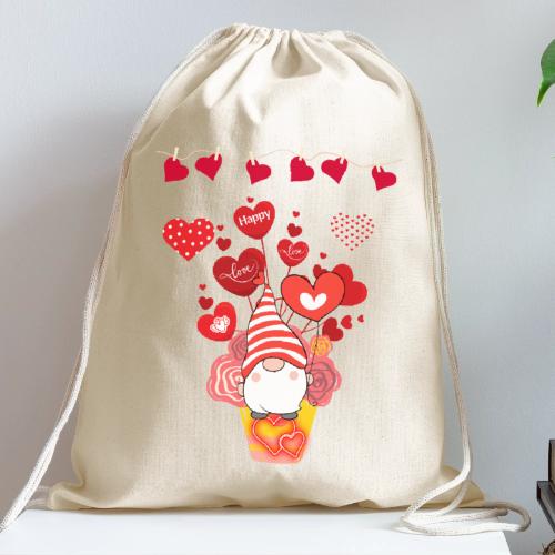 Design wrapped in love hearts, vibrating in love. - Cotton Drawstring Bag