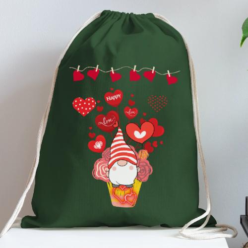 Design wrapped in love hearts, vibrating in love. - Cotton Drawstring Bag
