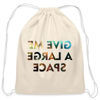Cosmic Galaxy Mirror Text - Cotton Drawstring Bag - natural - Front