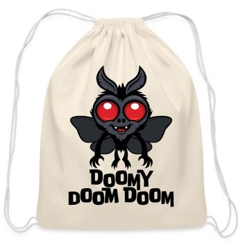 Doomy Doom Doom Cute Mothman Cryptid - Cotton Drawstring Bag - natural - Front
