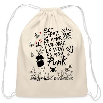 Punk Love and Life Sketch - Cotton Drawstring Bag - natural - Front