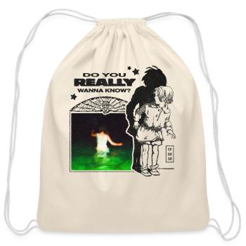Midnight Echoes Collage - Cotton Drawstring Bag - natural - Front