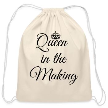 Queen In The Making - Cotton Drawstring Bag - natural - Front