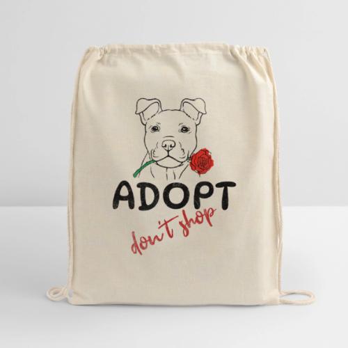 Retro Adopt Dont Shop Cute Puppy Rose Tee - Cotton Drawstring Bag