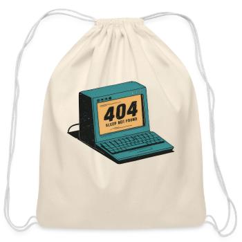 404 Sleep Not Found - Retro Computer Design - Cotton Drawstring Bag - natural - Front