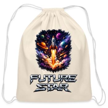 Future Star Rocket Burst - Cotton Drawstring Bag - natural - Front