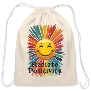 Radiate Positivity Sunburst - Cotton Drawstring Bag - natural - Front