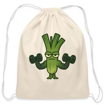 Leek training device hanging dumbbell fitness work - Cotton Drawstring Bag - natural - Front