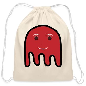 Red cute ghost - Cotton Drawstring Bag - natural - Front