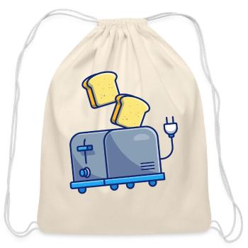 Toaster And Bread - Cotton Drawstring Bag - natural - Front