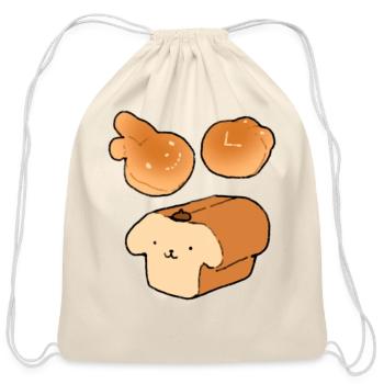 Bread Friends - Cotton Drawstring Bag - natural - Front