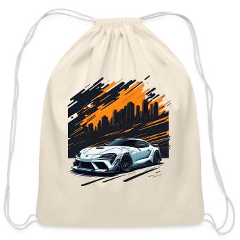 Toyota supra mk5 JDM Car Art for Car Enthusiast - Cotton Drawstring Bag - natural - Front