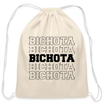 Bichota Mirror Text - Cotton Drawstring Bag - natural - Front